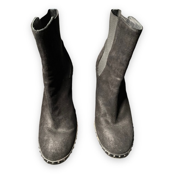 Rag and Bone Chelsea Boot Bootie Romi Black Suede High Heel 38.5 Size 8 - Picture 2 of 9